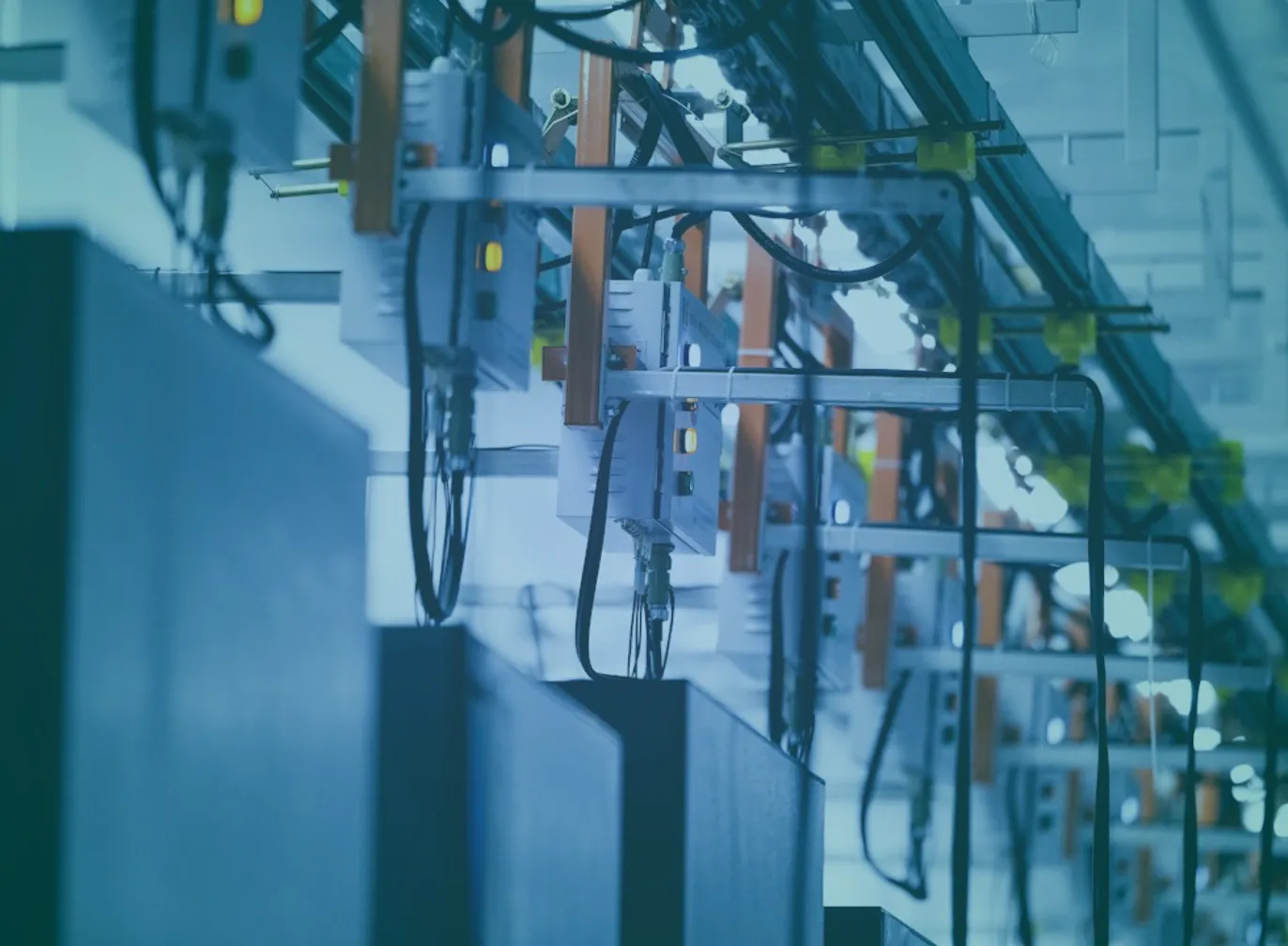 Industrial machinery on a manufacturing production line, representing SEO for manufacturing companies